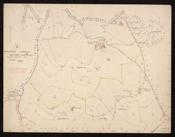 Sections AV, AW, AY, AT (anciennes sections M et L) : planchette n°3.