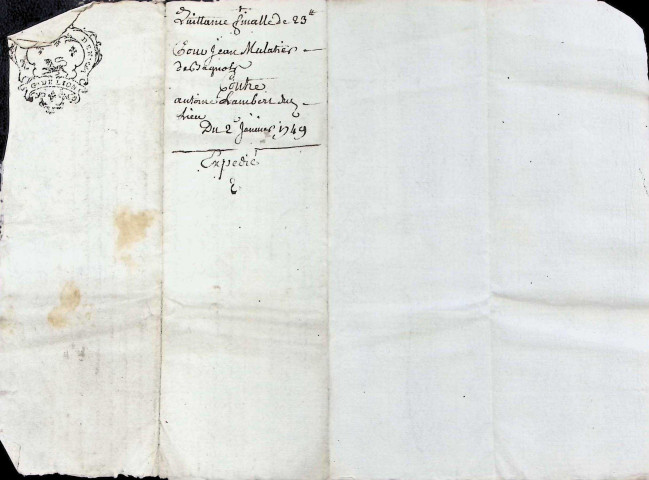 Janvier – 24 novembre 1749