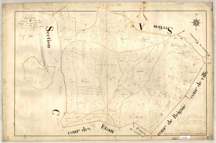 Section B dite du Bourg, feuille unique (parcelles 1-295).