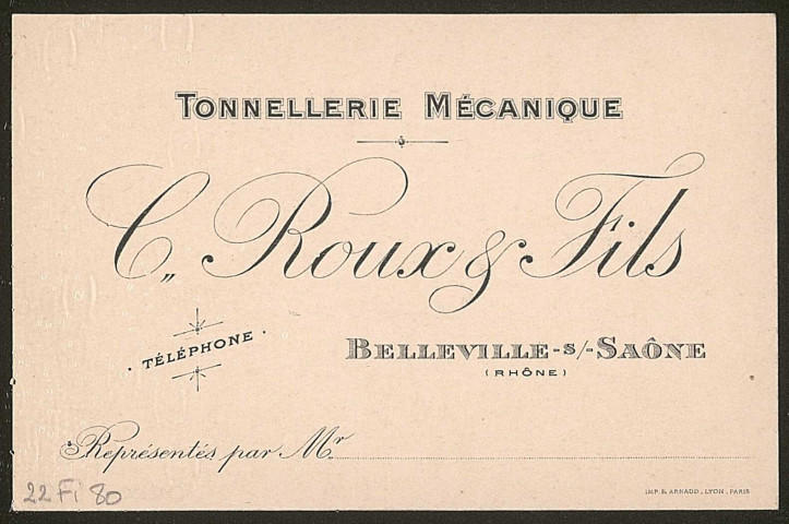 Tonnellerie mécanique C. Roux et fils - Belleville-sur-Saône.