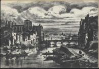 Lyon. Le pont Tilsitt et [la cathédrale] Saint-Jean.