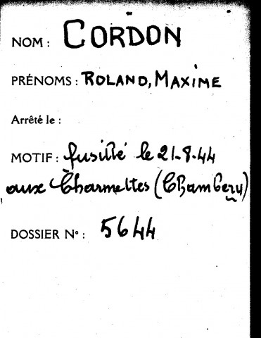 CORDON Roland Maxime