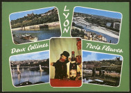 Lyon. Deux collines, trois fleuves. Vues multiples en mosaïque.
