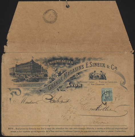Grands Magasins E. Sineux & Cie - Lyon.
