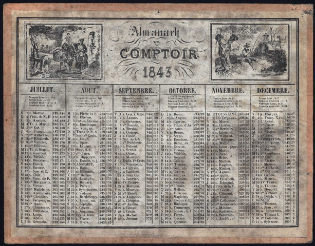 Almanach de comptoir 1843.