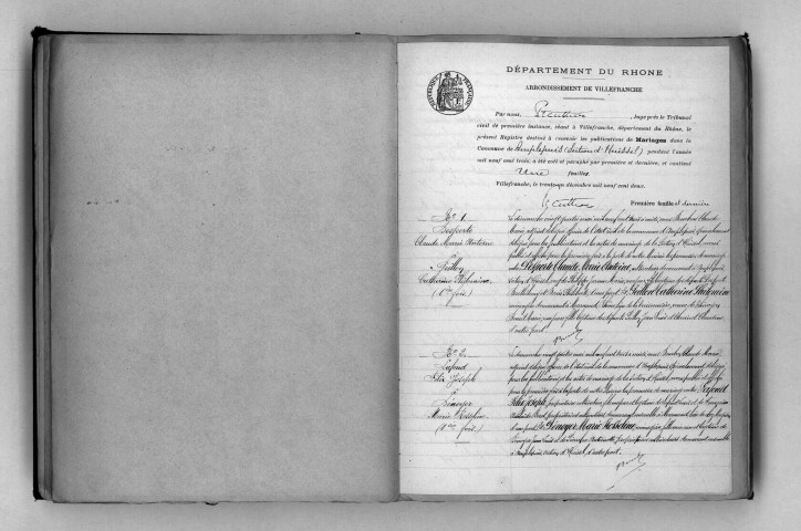 Publication de mariage - Section d'Huissel