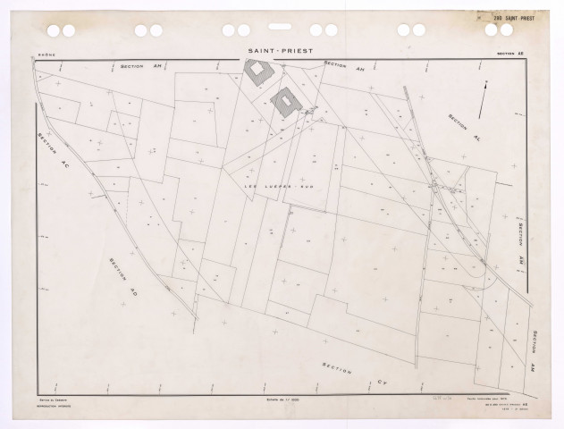 Section AE. Feuille renouvelée pour 1975. 2e édition à jour pour 1979.