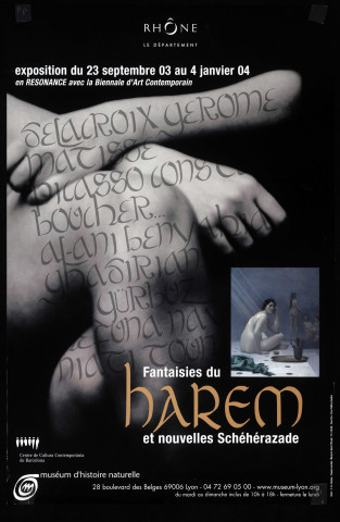 Museum d'histoire naturelle de Lyon. Exposition "Fantaisies du harem et nouvelles Shéhérazade" (23 septembre 2003-4 janvier 2004).