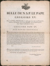 Bulle de N.S.P. le Pape Grégoire XV.