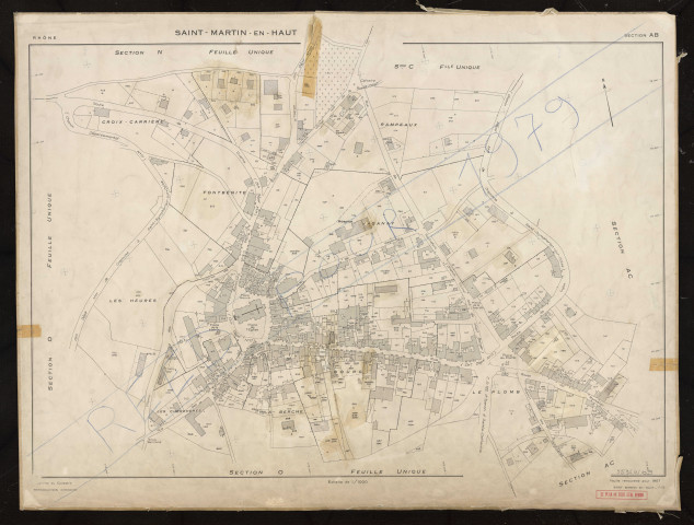 Section AB. Feuille renouvelée pour 1957. Rééditée pour 1979.