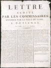 Lettre écrite par les commissaires envoyés par la ville de Lyon à Saint-Etienne, le 12 juillet, l'An II de la République.