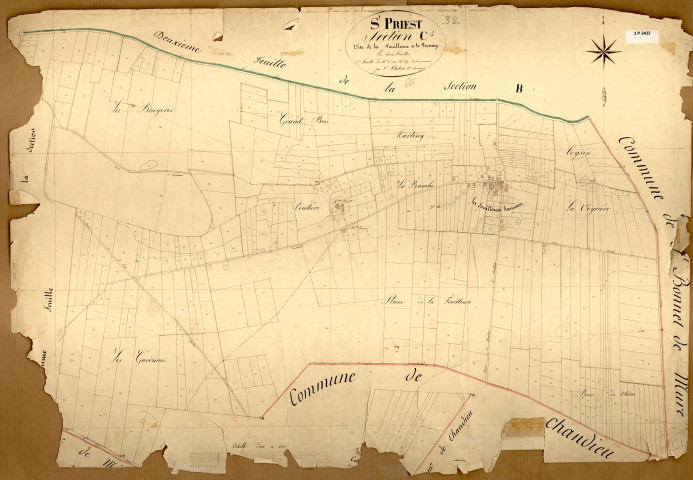 Section C dite de la Fouillouse et le Bessay, feuille n°2 (parcelles 1-459).