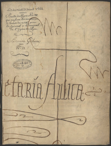 Bulle de Pie IV confirmant les statuts de 1556.