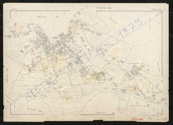 Section AB. Feuille renouvelée pour 1960. Réédition pour 1979.