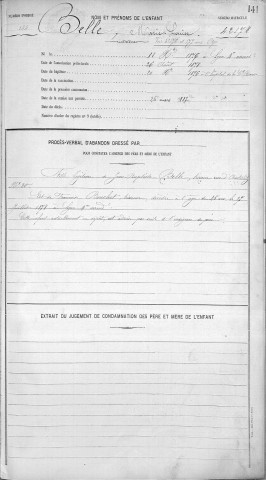 BELLE, Marie, Louise.