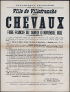 Ville de Villefranche. Chevaux. Foire franche du samedi 10 novembre 1888 (27 octobre 1888).