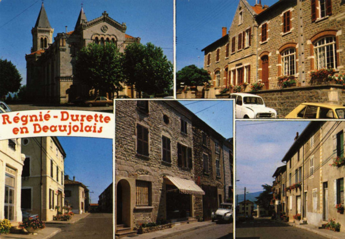 Régnié-Durette. Vues multiples en mosaïque.