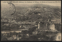 Rochetaillée. Le château, le village, la Saône et Couzon-au-Mont-d'Or.