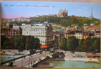 Lyon. Le pont Lafayette et le coteau de Fourvière.