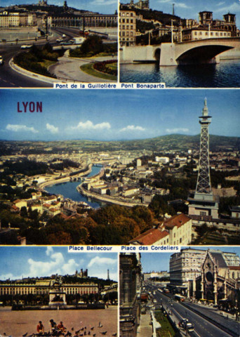 Lyon. Vues multiples en mosaïque.