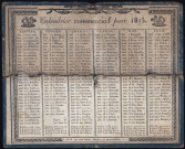 Calendrier commercial pour 1815.