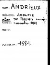 ANDRIEUX Adolphe (alias DE RAUNIX André)