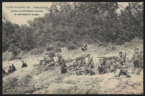 Forêt de l'Aigle. Section de mitrailleuse couvrant un mouvement de troupes (1914).