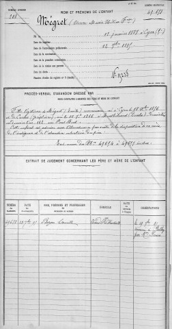 MEGRET, Anne, Marie, Hélène.