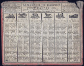 Calendrier de cabinet pour l'année 1816.