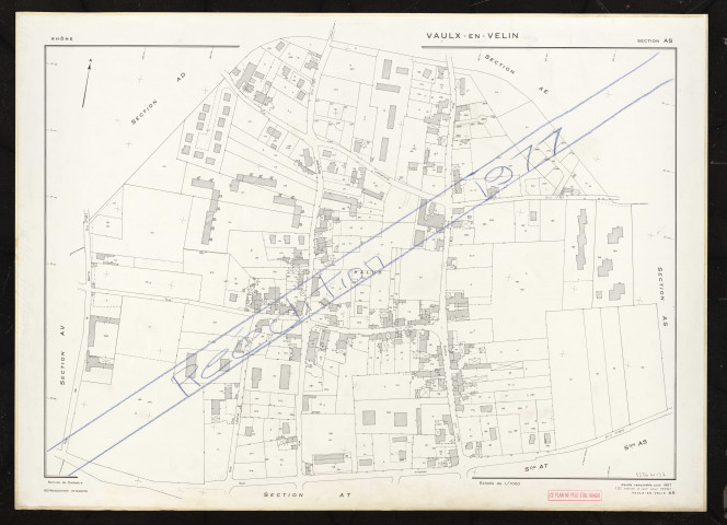 Section AS. Feuille renouvelée pour 1967. 2e édition à jour pour 1975. Réédition pour 1977.