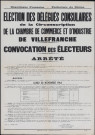 Election des délégués consulaires de la circonscription de la chambre de commerce et d'industrie de Villefranche. Convocation des électeurs. Arrêté préfectoral (17 octobre 1964).