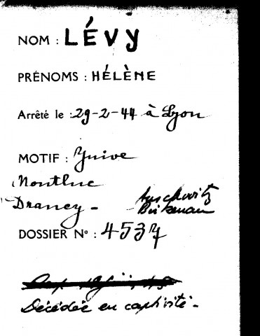 LEVY Hélène (née NORDMAN)
