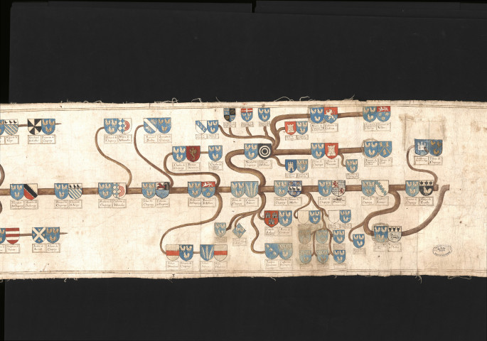 Tableau généalogique armorié.