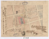 Plan des terrains cédés pour l'aménagement de l'église à Lyon.