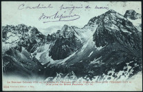 Le sommet Colomb (2700 m.), la Brèche de l'Homme (2500 m.), Crêtes du Ferrouillet l'Etendard (3473 m.).