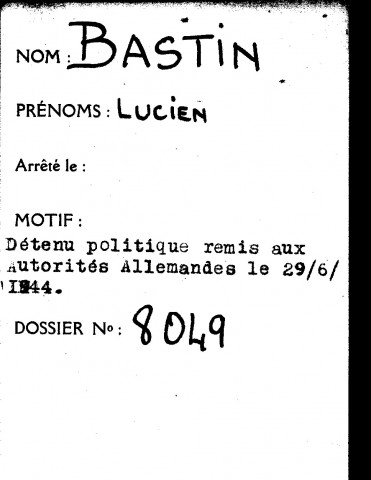 BASTIN Lucien