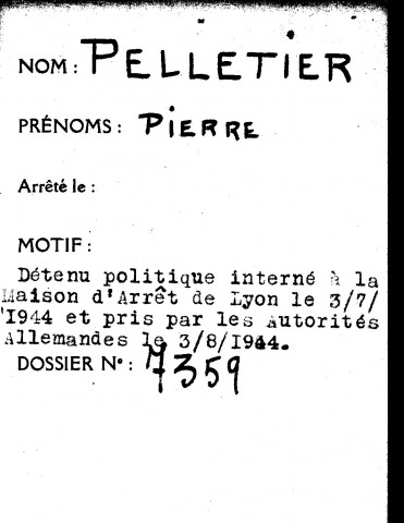 PELLETIER Pierre
