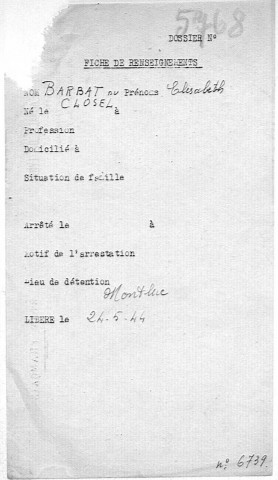 BARBAT DU CLOCEL Elisabeth