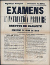 Examens pour l'instruction primaire. Brevet de capacité. Deuxième session de 1888 (17 août 1888).