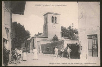 Charentay. L'église et la place.