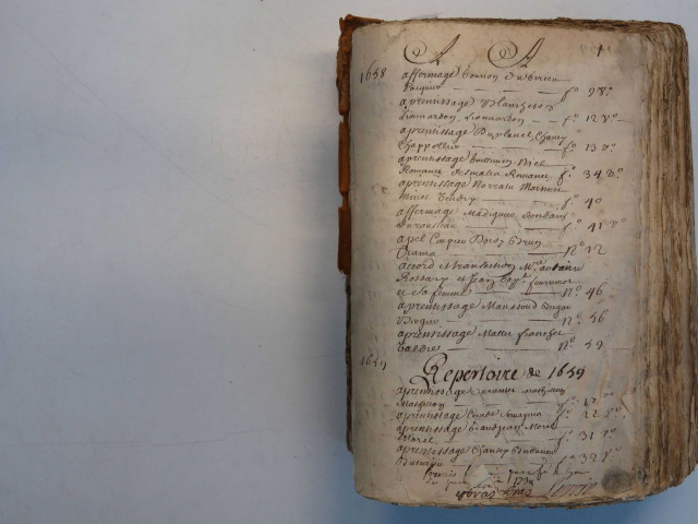 Répertoires alphabétique des actes.