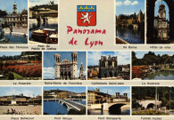 Lyon. Panorama de Lyon. Vues multiples en mosaïque.
