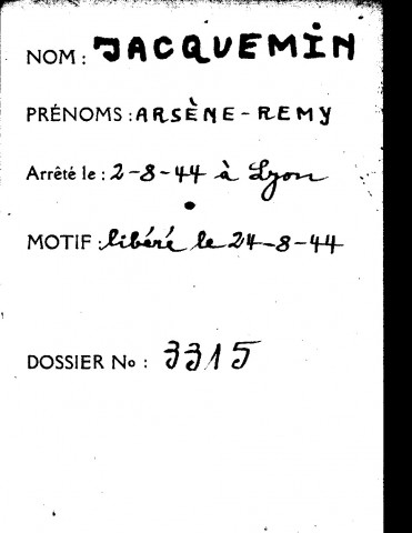 JACQUEMIN Arsène Rémy