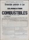 Circonscription pénitentiaire de Lyon. Adjudication de combustibles (1er mars 1934).