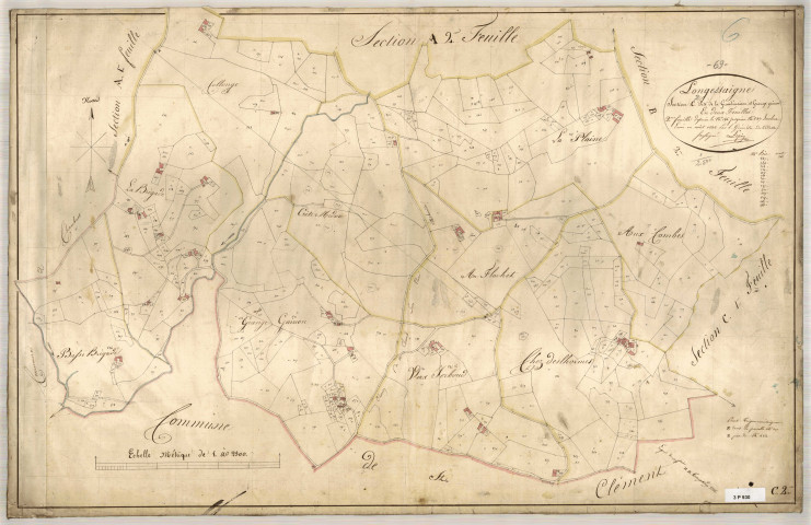 Section C dite de la Grand'Maison et Grange-Gainon, feuille n°2 (parcelles 186-537).