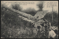 Pièce allemande à longue portée en batterie dans le bois de Gercourt, tirant sur le Mort-Homme et la Côte 304.