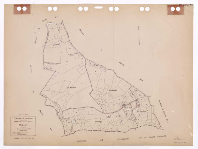 Section E dite du Poirier feuille n°1. Plan révisé pour 1936. 3e édition à jour pour 1980.