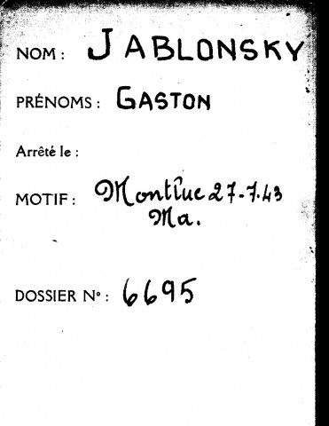 JABLONSKY Gaston