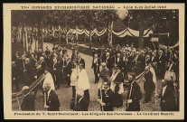 Procession triomphale du Très-Saint-Sacrement - Les délégués des Paroisses - Le Cardinal Maurin.