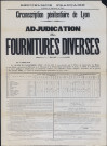 Circonscription pénitentiaire de Lyon. Adjudication de fournitures diverses (3 novembre 1933).